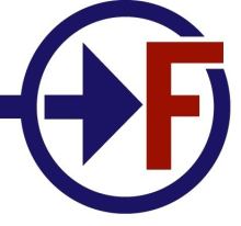 Blue and red Fend logo